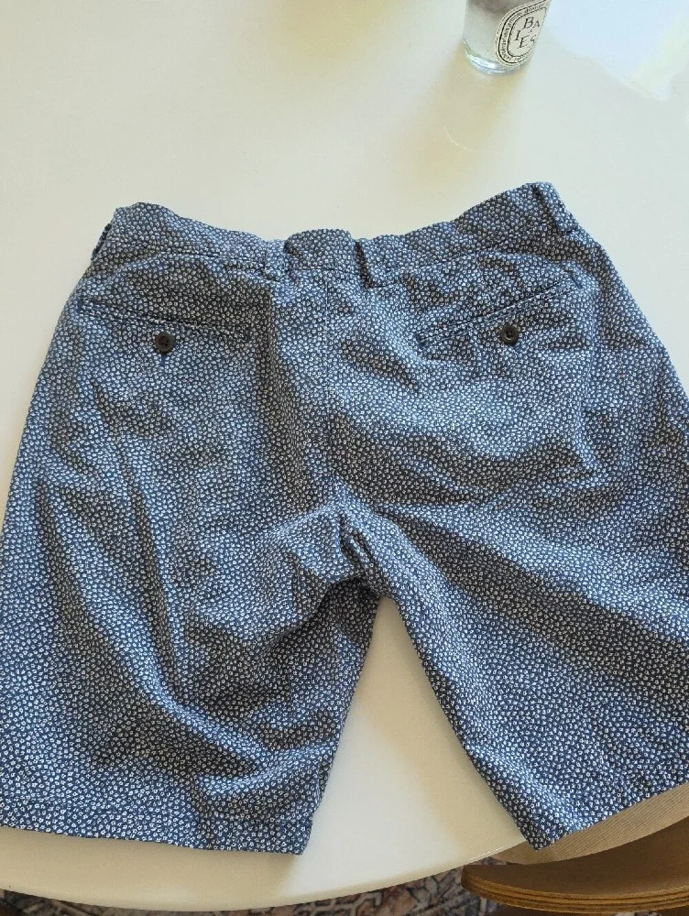 J. Crew Navy Micro Dot Flat Front Shorts
